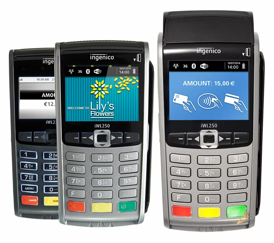 terminal de paiement mobile ingenico iwl 250 3g bluetooth wifi sans contact base internet ip rtc